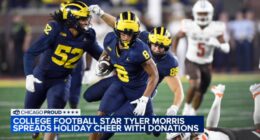 Tyler Morris, Michigan football star, donates $3K of name, image and likeness money to Plainfield School District 202 families