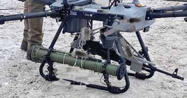 Ukraine deploys drone equipped with MACHINE GUN to attack Russian troops for the first time