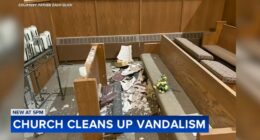 Vandal damages more than $20K in property at St. Mary the Immaculate Conception in Michigan City, Indiana on Thanksgiving morning