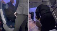 Watch moment female stowaway, 57, is snared after making it across the ATLANTIC having sneaked through airport unnoticed