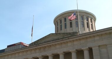 Why are the flags at half-staff in Ohio?