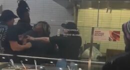 Wild moment Chipotle customer attacks employee behind the counter and then threatens to stab him