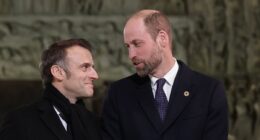 William and Donald Trump meet at Notre Dame: Prince of Wales shares a warm handshake and embrace with the President-elect at rebuilt Paris cathedral