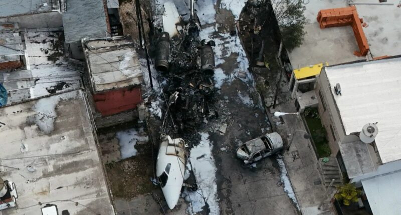 ‘Two dead’ in horror plane crash after jet plunges near airport and crashes into street in Buenos Aires