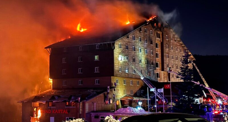 66 dead after fire erupts at popular ski hotel in Turkey