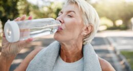 woman drinking water