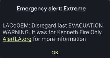 All 10m LA residents’ phones warn them ‘get ready to FLEE wildfires’ in terrifying blunder as anger at Dem leaders grows