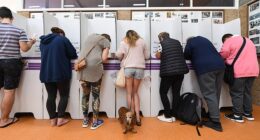 More than 17.2 million Aussies are enrolled to vote in the election on Saturday May 21, with thousands already having their say in pre-polling centres (pictured, voters in Sydney in 2019)