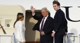 Barron Trump shows off bold new look as he attends father's second inauguration