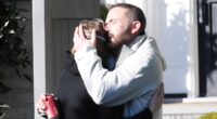 Ben Affleck sweetly hugs daughter Violet, 19, at his home in Brentwood as the deadly LA fires continue to burn