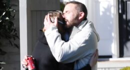 Ben Affleck sweetly hugs daughter Violet, 19, at his home in Brentwood as the deadly LA fires continue to burn