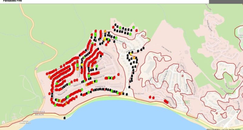 California fire map: See fire damage assessment, AIR7 aerials from Palisades Fire, Eaton Fire