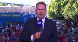 Channel Nine presenter Tony Jones enrages Australian Open fans with 'disrespectful' chant about tennis champ Novak Djokovic - as he's accused of 'setting them up'