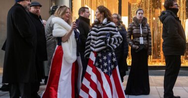 Chaos outside Liberty Ball as thousands of MAGA faithful wait to see Trump in blistering cold