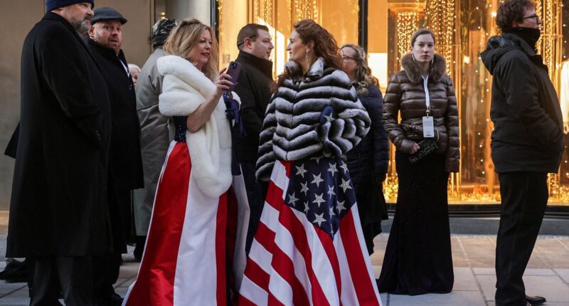 Chaos outside Liberty Ball as thousands of MAGA faithful wait to see Trump in blistering cold