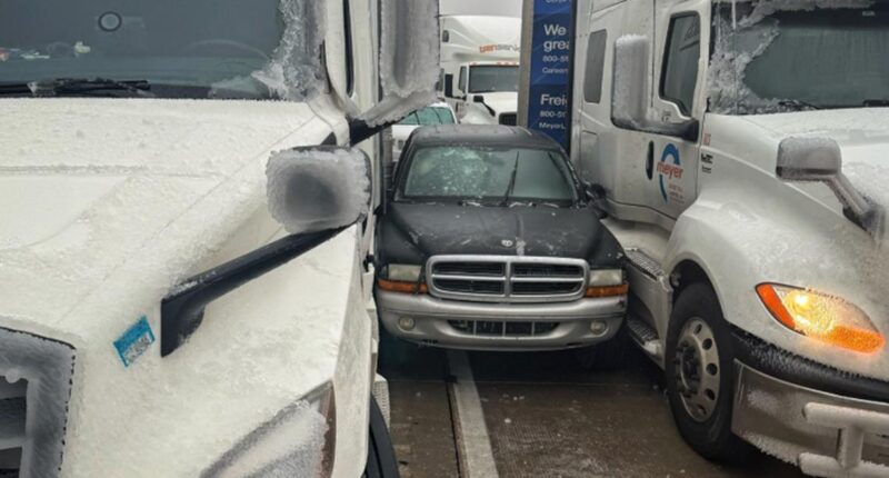 Drivers skid and crash as wintry mix grips central US before moving east