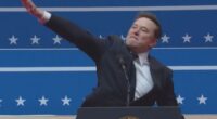 Elon Musk appearing to do a Nazi salute at a Trump inauguration event.