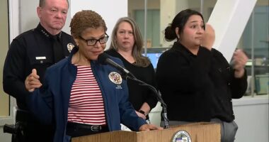 Embattled LA mayor Karen Bass's cringeworthy response to fire chief's open criticism