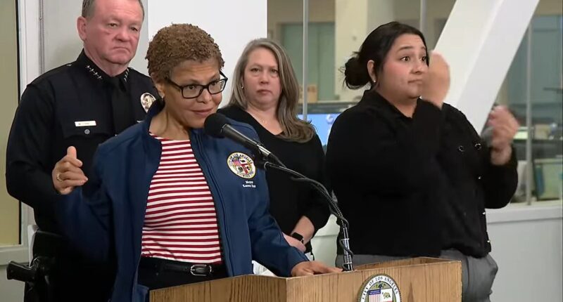 Embattled LA mayor Karen Bass's cringeworthy response to fire chief's open criticism