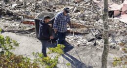 Emotional Mel Gibson surveys the smoldering remains of his Malibu house after firefighter made bombshell claim