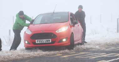 Frozen Britain wakes after 'coldest night of the winter': Warnings over -20C temperatures and ice chaos in parts of the UK - before milder air sweeps in from the south west