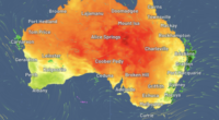 BOM weather thermal map for Sat 11 Jan 2025 at 10:20am