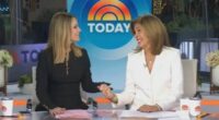 Hoda Kotb chokes up as she kicks off last episode on the Today show while holding hands with Savannah Guthrie