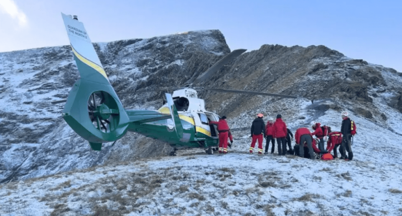 Horror as man dies after falling 230ft from mountain ridge in front of shocked climbers