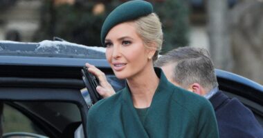 Ivanka Trump looks effortlessly chic in forest green as she arrives ahead of dad Donald's inauguration