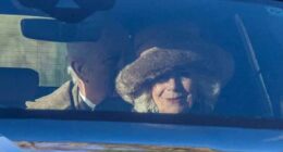 King Charles and beaming Queen Camilla attend Sunday service at Crathie Kirk - amid claim Prince Harry 'had genuine hope' the Royal Family would get in touch despite his tell-all book