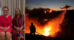 LA Mayor Karen Bass posed for photos at a cocktail party as Palisades Fire exploded