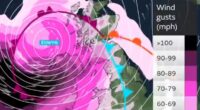 Map reveals where amber 'danger to life' 90mph gales are set to batter Britain from MIDNIGHT as dogs owners issued stark warning ahead of Storm Eowyn