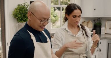 Meghan Markle shows off calligraphy skills in trailer for new Netflix show- 20 years after writing invitations for celebrity weddings to make ends meet as a jobbing actress