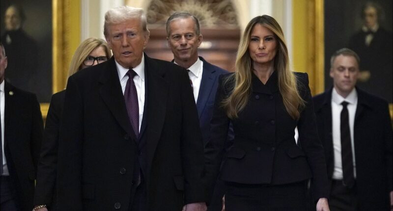 Melania Trump joins Donald in the Capitol Rotunda to pay respects to Jimmy Carter ahead of his funeral