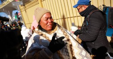 Migrants break down in tears as Trump shuts down border entry app just minutes after taking office