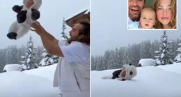 Millionaire influencer wanted by cops over viral video showing him throwing his baby into snowdrift ‘for likes’