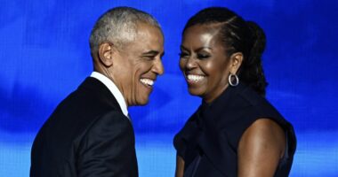 Moment Michelle Obama 'checked out' of DC as Trump inauguration looms