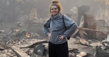 Mother gives house tour from hell as she shows viewers around her ruined home after it was devastated by the LA wildfires