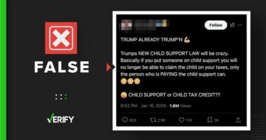 No, Trump didn’t pass a child support law preventing recipients from claiming dependents