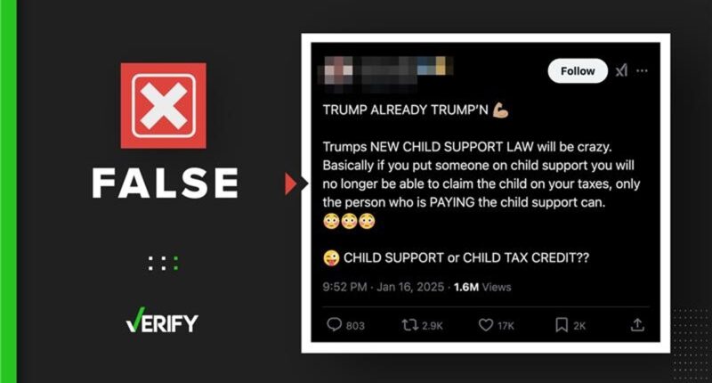 No, Trump didn’t pass a child support law preventing recipients from claiming dependents