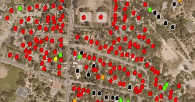 Satellite map shows every home destroyed by devastating LA fires as officials warn of hellish week with dozens declared dead