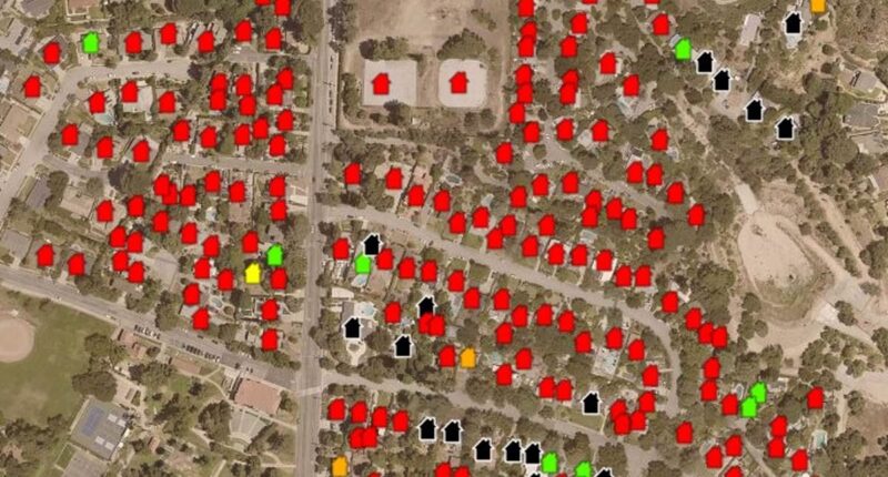 Satellite map shows every home destroyed by devastating LA fires as officials warn of hellish week with dozens declared dead