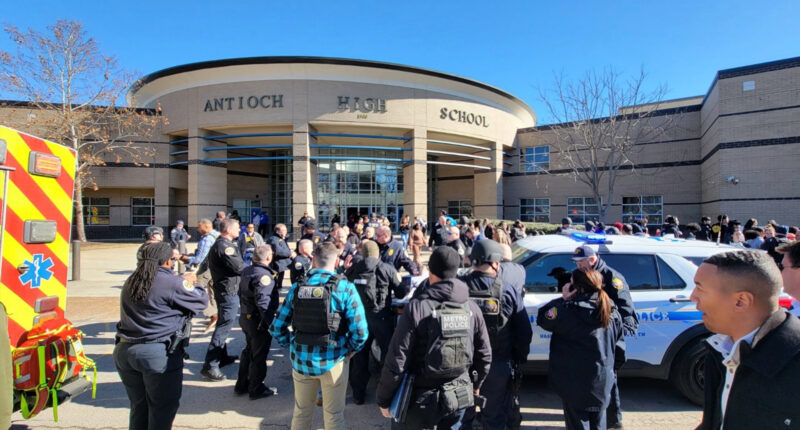 Student killed & second wounded in Antioch High school shooting as teen gunman opens fire in cafeteria then shoots self