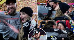 Taylor Swift and Travis Kelce celebrate Chiefs’ AFC Championship win: All the pics from the post-game ceremony