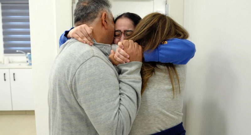 Tear-jerking moment freed Israeli hostages reunite with their weeping parents after hellish 477 days in Hamas captivity