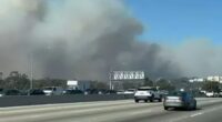 Terrified residents trapped in gridlock traffic as they try to escape LA wildfires after flames surround celeb enclave