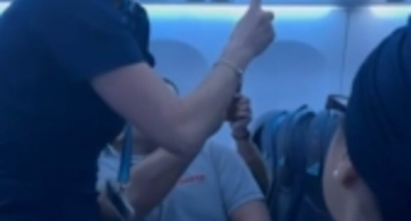 The moment a brave flight attendant lets rip at a group of abusive passengers causing mayhem on way to Lanzarote