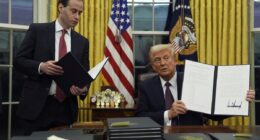 Trump bursts into Oval Office to find surprise from Biden as he declares Mexican drug cartels 'terrorists' and pardons ALL Jan 6 rioters in first White House press conference