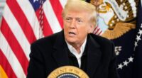 President Donald Trump is briefed on the effects of Hurricane Helene in Fletcher, North Carolina on January 24.