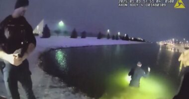 Video shows moments after car goes into pond by Obetz Amazon facility